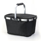 Black Foldable Insulated Picnic Basket With Zipper Lid & Handle - Modern Minimalist Large Capacity Thermal Shopping Basket for Grocery, Camping, and Meal Delivery