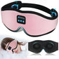 Pink 3D Wireless Bluetooth Sleep Mask with Integrated Stereo Headphones - 100% Blackout Memory Foam Eye Mask, Ultra-Long Battery Life & Washable Design