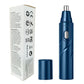 CX-D2 Blue Electric Nose Hair Trimmer(12x2.5CM) - High-Speed 360° Rotating Blade, Painless Ear and Nose Hair Groomer with USB Charging