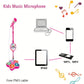 Kids Black Karaoke Microphone & Adjustable Stand Toy - Portable Singing Machine Educational Musical Toy, Connects to Smartphones for MP3 Music Playback