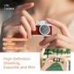 Retro Style Ultra-Mini Thumb Cam for Vlogging (White) - Portable Digital Photo & Video Recorder with 32GB Memory Card & 0.96" Screen, Free Wearable Keychain & Necklace
