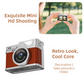Retro Style Ultra-Mini Thumb Cam for Vlogging (White) - Portable Digital Photo & Video Recorder with 32GB Memory Card & 0.96" Screen, Free Wearable Keychain & Necklace