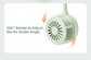 White Foldable Bladeless Neck Fan - Portable Turbine Fan with 3-Speed & 360° Flexible Silicone Hose for Travel, Office, and Outdoor Use