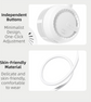White Foldable Bladeless Neck Fan - Portable Turbine Fan with 3-Speed & 360° Flexible Silicone Hose for Travel, Office, and Outdoor Use