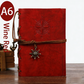 2-Pack A6 Nautical Vintage PU Leather Student Notebook - Pirate Style Strapped Diary with 150 Pages of Refillable Kraft Paper(Wine Red)