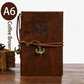 2-Pack A6 Nautical Vintage PU Leather Student Notebook - Pirate Style Strapped Diary with 150 Pages of Refillable Kraft Paper(Coffee Brown)