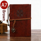 2-Pack A7 Nautical Vintage PU Leather Student Notebook - Pirate Style Strapped Diary with 150 Pages of Refillable Kraft Paper(Brown)