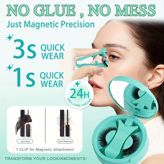 3-Set of 3D Magnetic Eyelash & Applicator (ZP02 4-Piece/Set) - Reusable, Glue-Free, Professional Makeup Tool, Alcohol-Free & Odorless