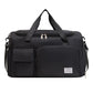 Black Lightweight & Waterproof Sports Gym Bag with Separate Shoe Compartment, Adjustable Strap and Multiple Pockets - Large-Capacity Travel Duffel for Workout, Business & Getaways