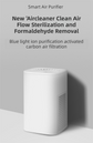 White Compact Desktop Air Purifier with Dual Activated Carbon Filter - Ultra-Quiet Air Cleaner for Home & Office, Powerful 50 m³/h Airflow, Effectively Removes Odor, Smoke, Dust, Pollen & Pet Dander