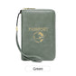 Green RFID Blocking Travel Passport Holder - Multi-functional Waterproof PU Leather Security Travel Wallet with Zipper and Wristband