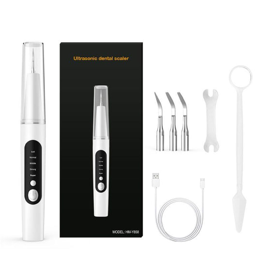 Professional Waterproof Ultrasonic Pet Tooth Cleaner - Dog Cat Painless Calculus and Stain Remover Kit with 4 Cleaning Heads, LED, UV Disinfection, Oral Mirror & Dental Floss