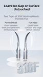 Professional Waterproof Ultrasonic Pet Tooth Cleaner - Dog Cat Painless Calculus and Stain Remover Kit with 4 Cleaning Heads, LED, UV Disinfection, Oral Mirror & Dental Floss
