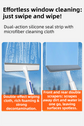 3-in-1 Spray Window Squeegee with 35cm Clean-Panel & 115cm Extension Pole - Multi-functional Spray, Scrub & Squeegee Tool with 3 Microfiber Cloths