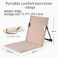 Beige Portable Folding Camping Chair with Backrest & Storage-Bag - Ultra-Light Aluminum Alloy Lawn Chair, Beach & Balcony Travel Seating