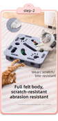 Grey Felt Puzzle Square Shape Box Cat Toy with 2 Metal Bell Balls - Scratch-Resistant & Interactive Hide-and-Seek Toy, Brain Stimulating Fun