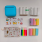 Blue X6 Mini Portable Bluetooth Instant Photo & Note Printer for Students - Deluxe 20-Piece Gift Set with 12 Paper Rolls, Color Pens & Storage Bag
