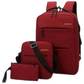 Red 3-PCS Multi-Functional & Lightweight Backpacks Set for Students - Large Capacity Durable Travel Daypack with USB Charging Port, Fit in 14-Inch Laptop Bag