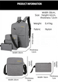 Red 3-PCS Multi-Functional & Lightweight Backpacks Set for Students - Large Capacity Durable Travel Daypack with USB Charging Port, Fit in 14-Inch Laptop Bag