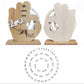 OK Sign Timber Perpetual Calendar Decoration(15.3x19.1 CM) - Manual Rotating Date Tracker