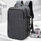Grey Premium Business Expandable Travel Backpack with External USB Charging - 20-35L Large-Capacity & Waterproof Commuter Daypack