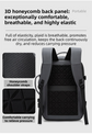 Grey Premium Business Expandable Travel Backpack with External USB Charging - 20-35L Large-Capacity & Waterproof Commuter Daypack