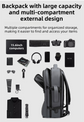 Grey Premium Business Expandable Travel Backpack with External USB Charging - 20-35L Large-Capacity & Waterproof Commuter Daypack