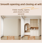 120 X 180 CM Pink Linen-Look Dust Drill-Free Pull-Curtain - Folding Doorless Closet Divider with Magnetic Closure & Hanging Rings