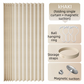 150 X 180 CM Khaki Linen-Look Dust Drill-Free Pull-Curtain - Folding Doorless Closet Divider with Magnetic Closure & Hanging Rings