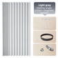 150 X 180 CM Light Gray Linen-Look Dust Drill-Free Pull-Curtain - Folding Doorless Closet Divider with Magnetic Closure & Hanging Rings