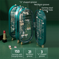 Green 4-Layer Retractable Screen-Style Jewelry Display Stand With Mirror Zone - Dust-Proof Necklace & Earring Organizer Case for Vanity