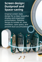 White 4-Layer Retractable Screen-Style Jewelry Display Stand With Mirror Zone - Dust-Proof Necklace & Earring Organizer Case for Vanity