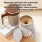 380ML White Magnetic Self-Stirring Coffee Mug - USB Charging, Leak-Proof Stainless Steel Electric Mixer Cup for Coffee & Milk
