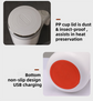 380ML White Magnetic Self-Stirring Coffee Mug - USB Charging, Leak-Proof Stainless Steel Electric Mixer Cup for Coffee & Milk