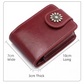 Black Sleek Compact PU Leather Flap-Top Lip Gloss Organizer with Built-in Mirror