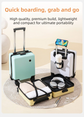 Black 16 Inch Lightweight Carry-on Luggage for heights under 1.6m - Underseat & Overhead Cabin Hardside Suitcase with Cup Holder & Phone Stand
