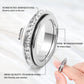 3-Piece Anxiety Spinner Meditation Bands Set - Full Zircon Inlaid Stainless Steel Rings for Stress Relief - US Size 9