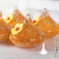 Outdoor Hand-Blown Glass Bird Feeder - Durable Weather-Proof Bird Waterer, Includes Funnel & Hanging Rope (Single - Orange Dot)