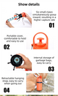 Orange Foldable 6-Claw Pet Pooper Scooper with Integrated Waste Bag Dispenser & 1 Roll of Bags - Durable One-Handed Operation for Outdoor Walking