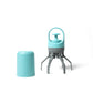 Blue Foldable 6-Claw Pet Pooper Scooper with Integrated Waste Bag Dispenser & 1 Roll of Bags - Durable One-Handed Operation for Outdoor Walking