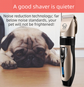 Gold K5 Lightweight Pet Precision Grooming Clipper - USB Rechargable, Low Noise Dog & Cat Hair Trimmer with 5-Level Adjustable Titanium Ceramic Blade & 4*Guide Combs