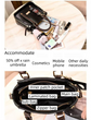Caramel Trendy Vertical Square PU Leather Moto Crossbody Bag & Tote with 5-Pocket Organized Compartments & Adjustable Strap