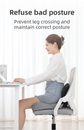Black-Grey Ergonomic Memory Foam Seat Cushion & Lumbar Support(44x42x32CM) - Relieves Sciatica & Corrects Posture with Breathable Cover
