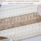 White-Brown Bohemian Woven Table Runner with Tassels(30X183CM) - Wrinkle-Resistant Striped Table Scarf for Wedding, Holiday & Outdoor Party