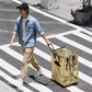 Black Portable Folding Shopping Trolley Bag(50x40x30CM) - Durable Woven Fabric, Reusable Grocery Bag with Wheels for Effortless Travel