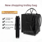 Gold Portable Folding Shopping Trolley Bag(50x40x30CM) - Durable Woven Fabric, Reusable Grocery Bag with Wheels for Effortless Travel