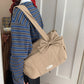 Blue Puffy Quilted Nylon Hobo & Crossbody Bag with Cute Bowknot - Trendy Large-Capacity Handbag with Multiple Compartments