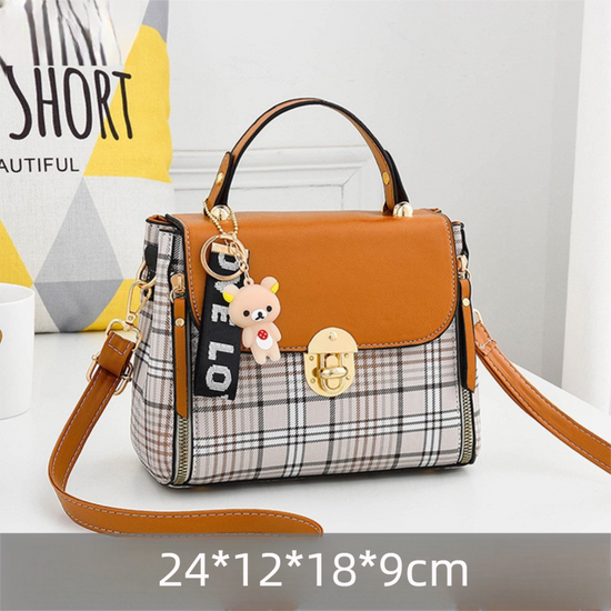 Brown Large Capacity PU Leather Women&
