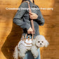 Beige 4-in-1 Multi-Functional Pet Carrier Bag with Detachable Strap & 1.5M Traction Rope - Lightweight Breathable Travel Sling for Cats & Dogs - Sizes M(Up to 6.5kg)