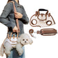 Beige 4-in-1 Multi-Functional Pet Carrier Bag with Detachable Strap & 1.5M Traction Rope - Lightweight Breathable Travel Sling for Cats & Dogs - Sizes L(Up to 9kg)